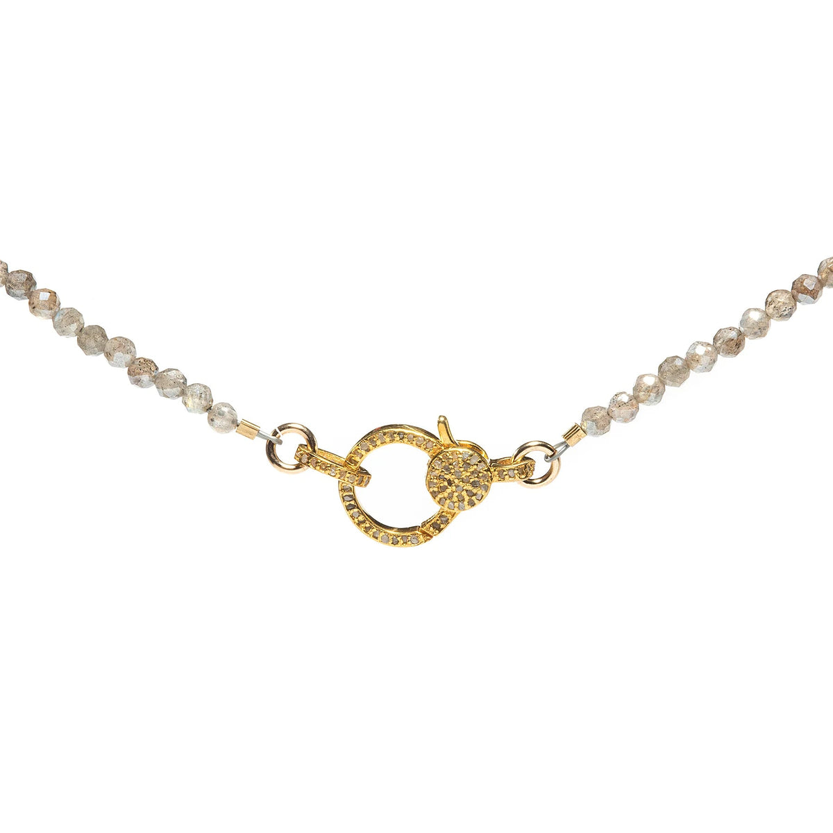 Makhala Labradorite with Diamond Closure Gold
