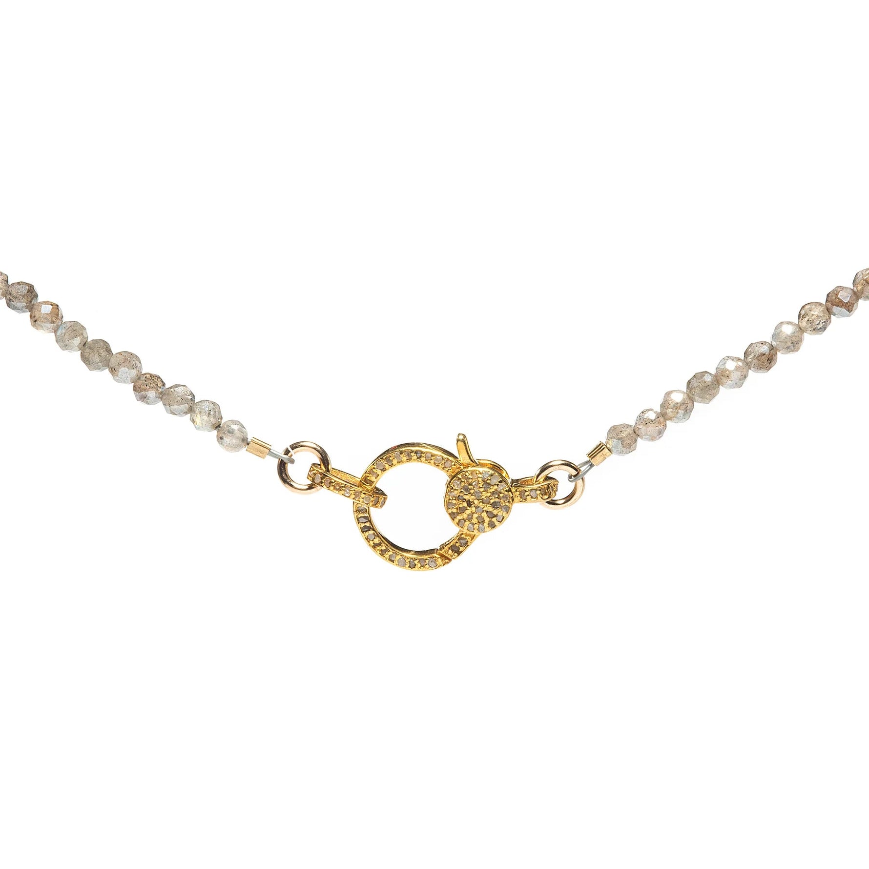 Makhala Labradorite with Diamond Closure Gold