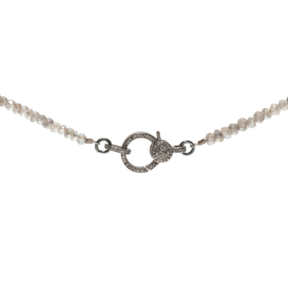 Makhala Labradorite with Diamond Closure Oxidized