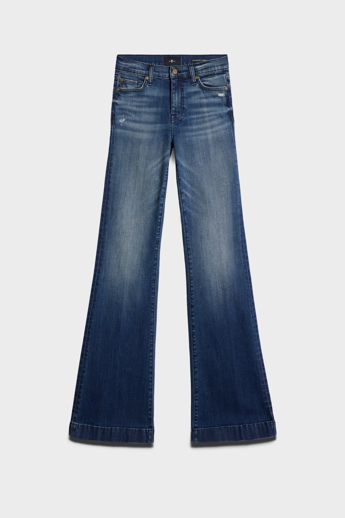 7 For All Mankind Dojo 36 in Slim Illusion Lake Blue lake blue mid wash denim jean womens western boutique Utah SKU 7U5G044AXOS