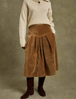 Penelope Chilvers Lancaster Cotton Velvet Skirt soft structured drape in warm cotton velvet
