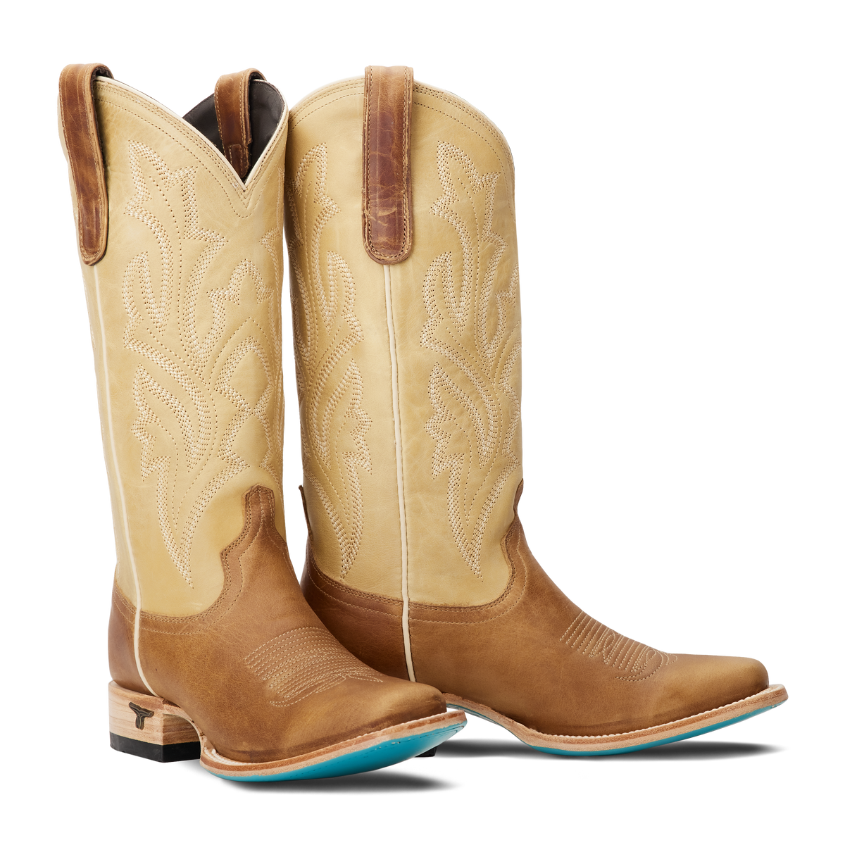 Lane Classic Square Boot in Desert Clay Buttermilk a cowgirl boot with a square toe leather sole and contrast shaft available at boltranchstore.com