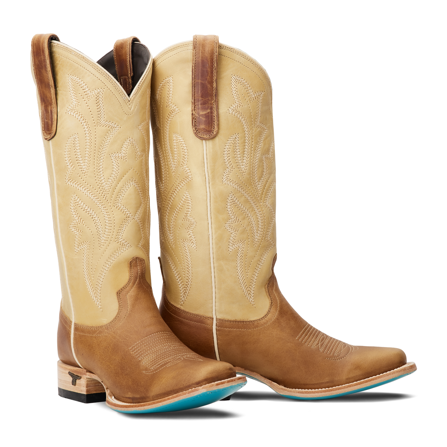Lane Classic Square Boot in Desert Clay Buttermilk a cowgirl boot with a square toe leather sole and contrast shaft available at boltranchstore.com