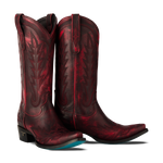 Lane Lexington Boot in Black Cherry from Bolt Ranch Store, featuring a rich burgundy leather, classic western silhouette, stitched detailing, and a stacked heel.