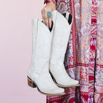 Lane Lexington Boot in Ceramic Crackle order today at boltranchstore.com womens lane white cowboy boots western boutique