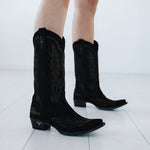 Lane Soft Black Suede Lexington Boot a soft black boot a Marijka  at boltranchstore.com