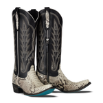 Lane Womens Skylight Boot a python boot with a black shaft at boltranchstore.com