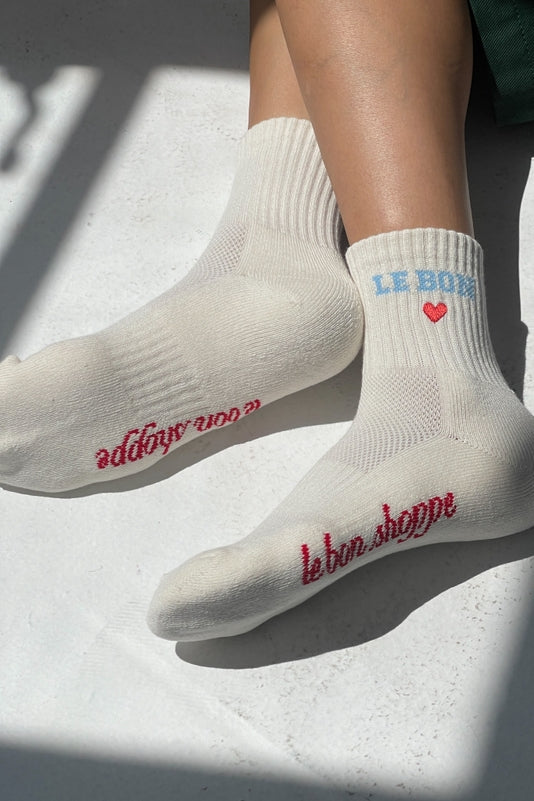 Le Bon Embroidered Crew Socks womens popular viral socks free shipping Boltranchstore.com Le Bon Shoppe
