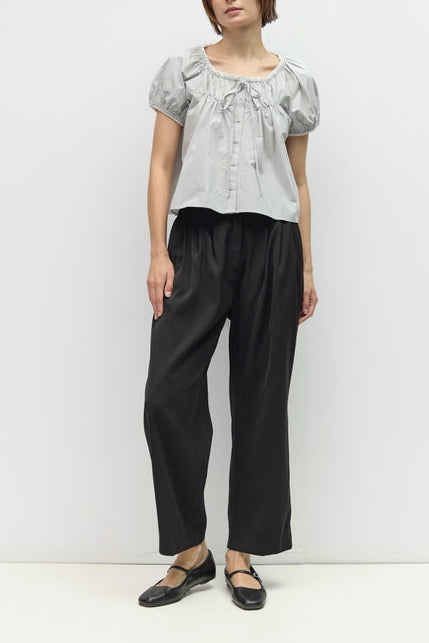 Womens the Leanna top in a powder blue color scoop neck and button down with tie shirt found locally near me Bolt Ranch Store