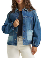 Lee Womens Patched Denim Chore Jacket the best denim jacket free shipping at boltranchstore.com