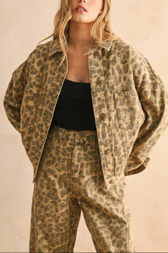 womens Leopard Print Jacket Miou Muse free shipping at Boltranchstore.com fall 2025