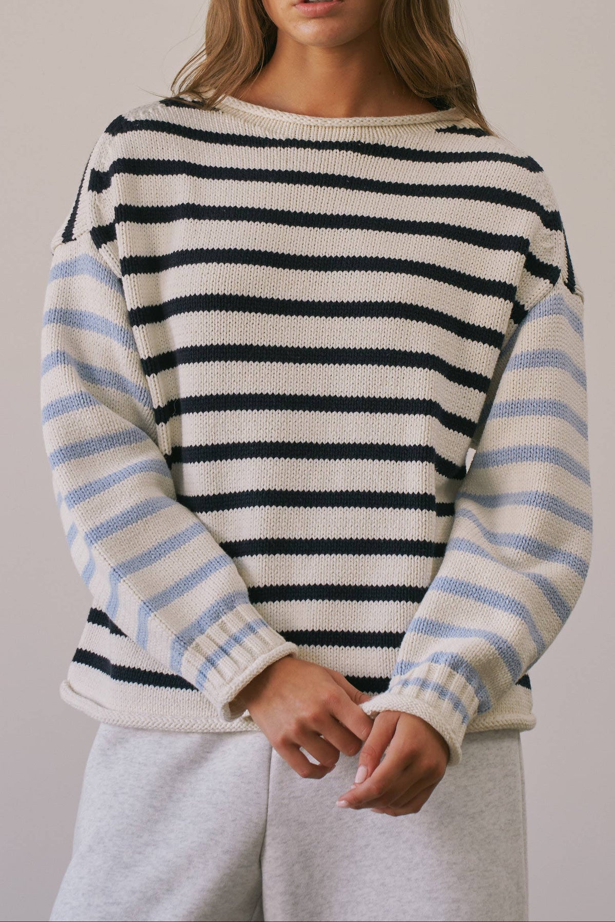 Lexi Stripe Oversized Sweater womens western boutique Utah multi color stipe sweater