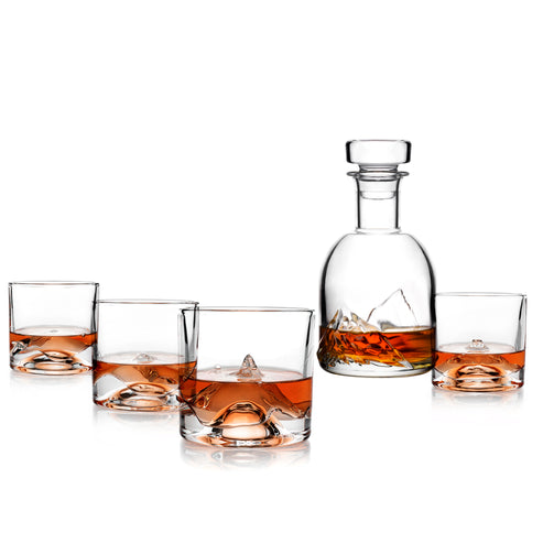 Liiton The Peaks Crystal Whiskey Decanter Set at boltranchstore.com