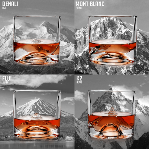 Liiton The Peaks Crystal Whiskey Decanter Set glasses