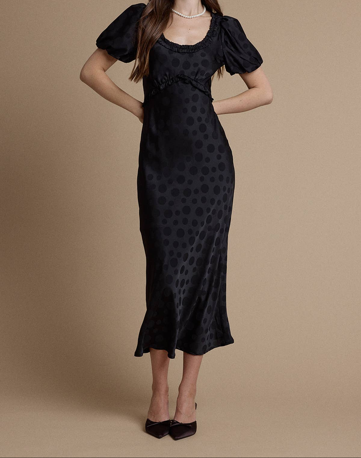 Lily Ruffle Trim Polka Dot Dress  wedding church party dress bolt ranch store