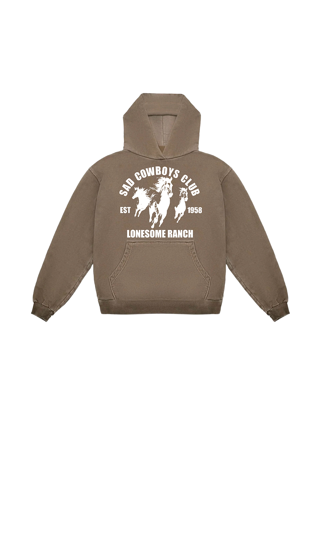 Lonesome Ranch Womens Hoodie shop at boltranchstore.com free shipping western wear sad cowboys club western cowgirl brown sweatshirt cute hoodie