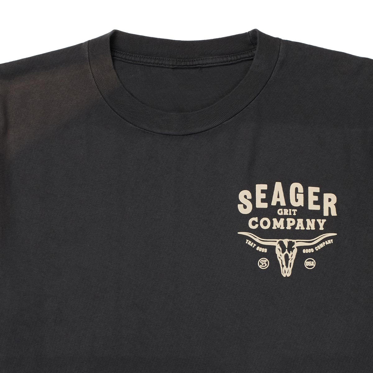 Rodeo mens western clothing western boutique Utah Longhorn Premium Tee Pigment Black SKU MTH26LNGHPBLK Boltranchstore.com free shipping