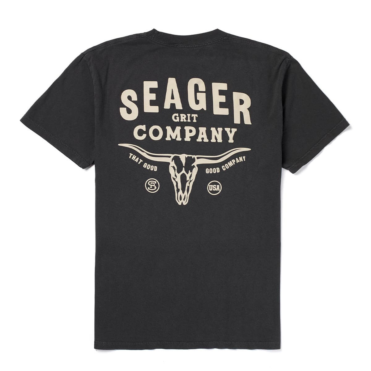 Western clothing mens western clothing Utah Longhorn Premium Tee Pigment Black SKU MTH26LNGHPBLK Boltranchstore.com free shipping
