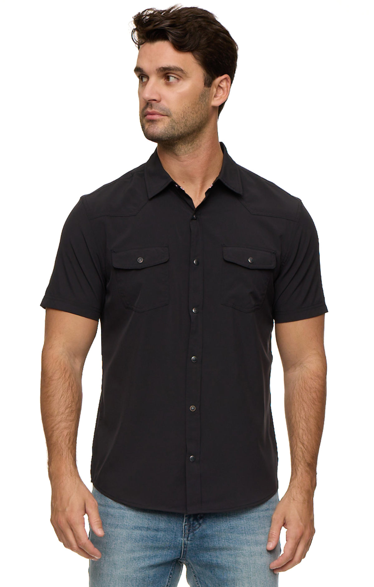 Longmont SS Textured Performance Western Shirt western wear