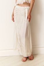 LoveShackFancy Beloria Silk Lace-Detailed Maxi Skirt popular with the Hannah with Ballerina Farms at boltranchstore.com