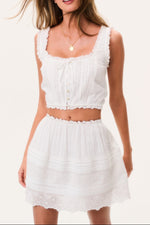 LoveShackFancy Blyss Cotton Sleeveless Top at boltranchstore.com free shipping womens tank top summer shirt womens white tank rodeo outfit shirt