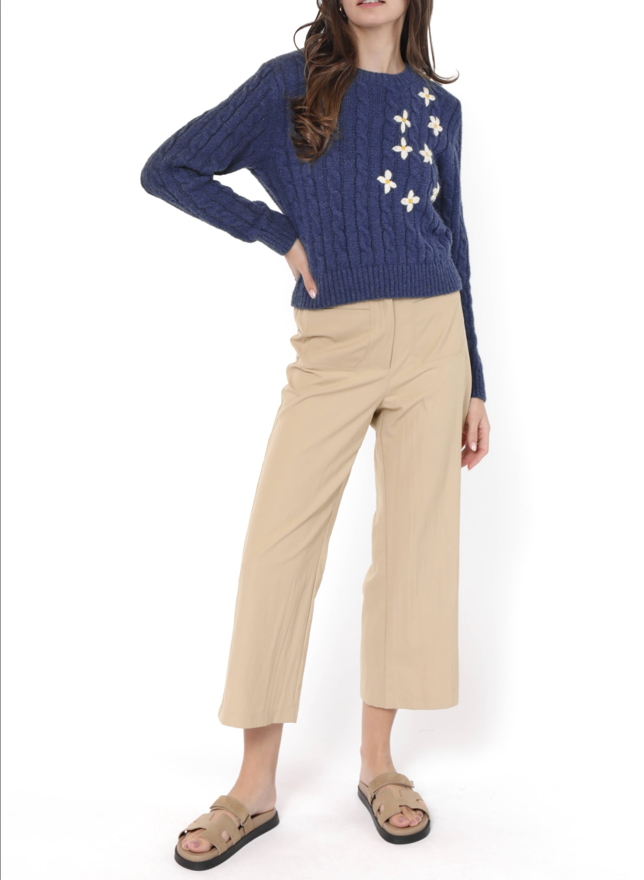 LuLu Embroidered Daisy Sweater western boutique