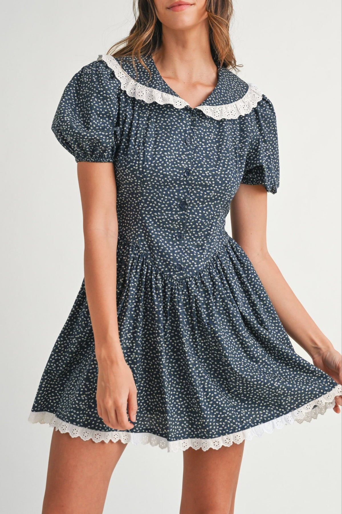 Luna Collar Dress womens short mini dress summer everyday teen short dress at Boltranchstore.com
