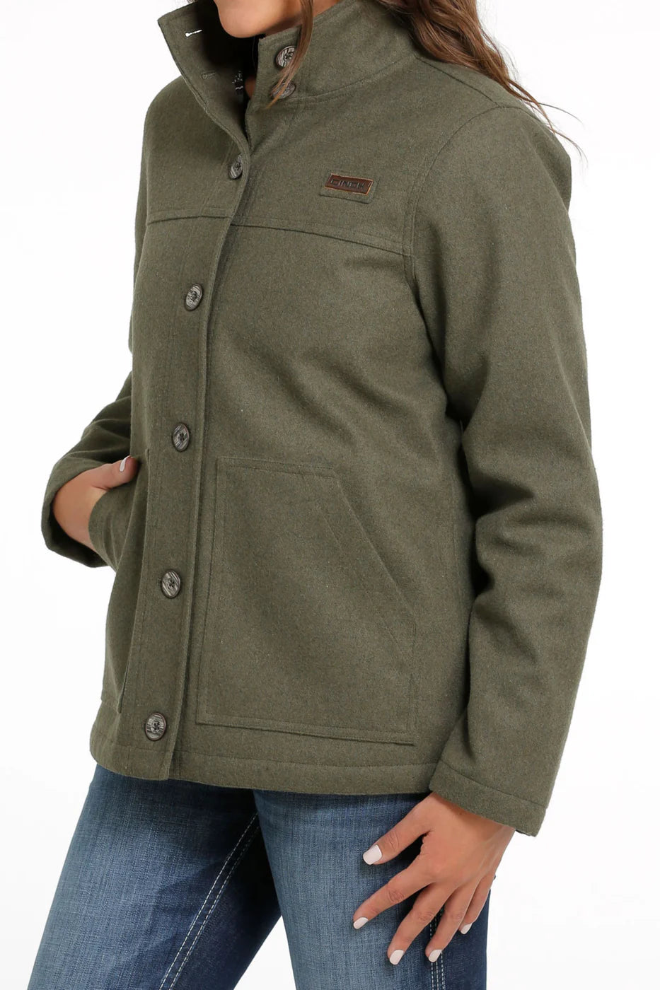 Cinch Womens Wooly Coat - Olive