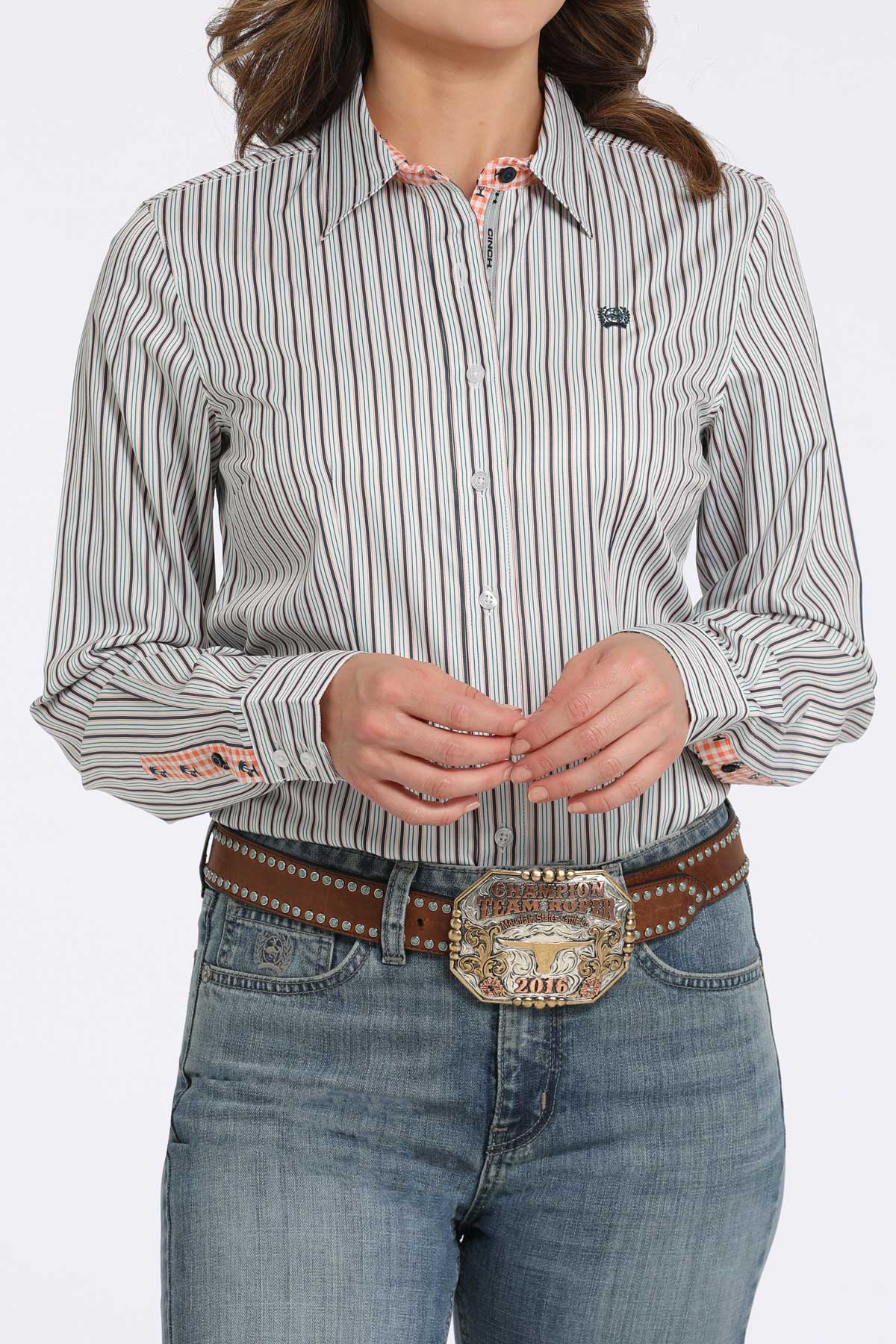 Cinch Womens LS Stripe Western Shirt