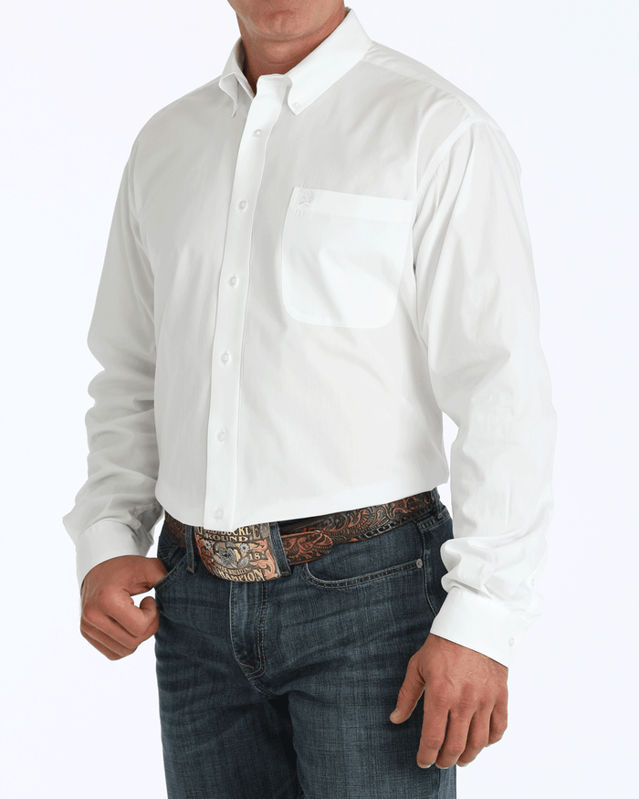 Cinch Mens Solid White Shirt