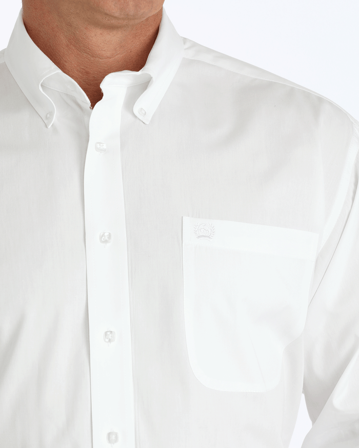 Cinch Mens Solid White Shirt
