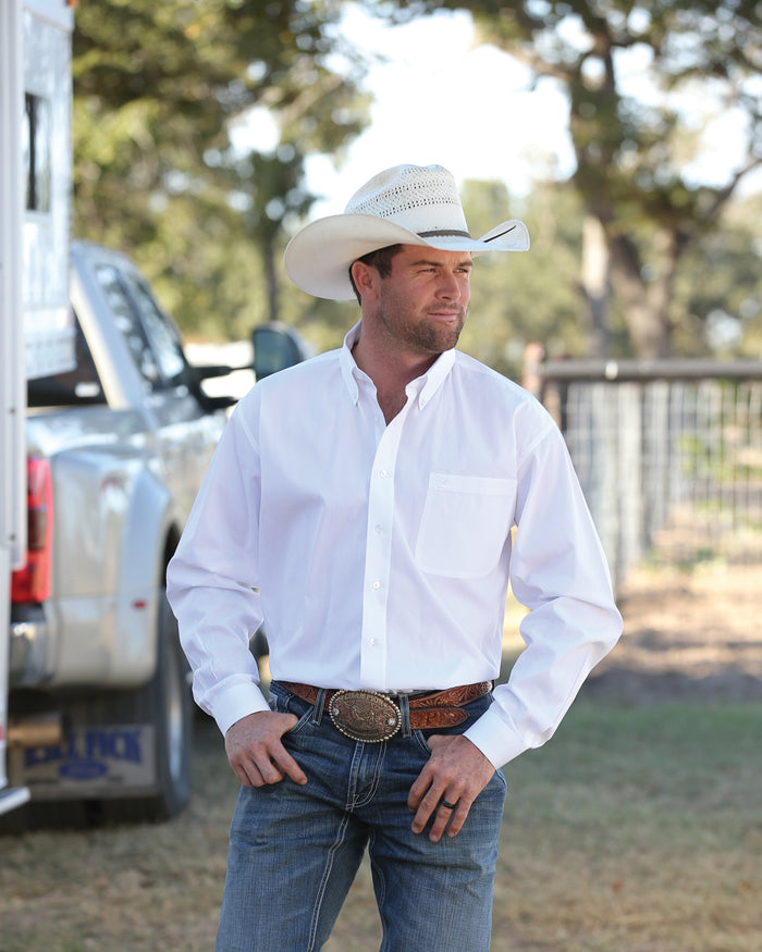 Cinch Mens Solid White Shirt at boltranchstore.com western shirt rodeo shirt white western classic shirt western family photo free shipping