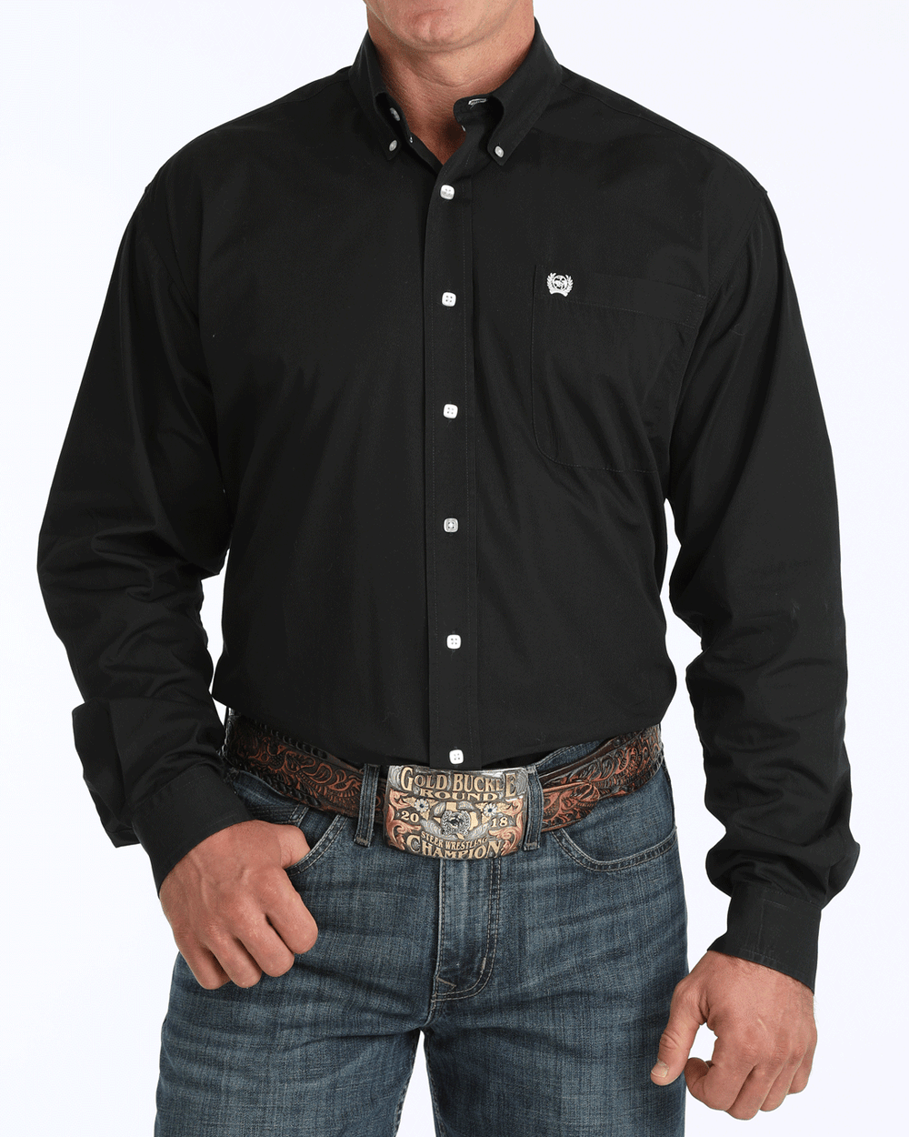 Cinch Mens Black Solid Button Down Shirt mens western button down shirt in stock at bolt ranch store in kamas utah 