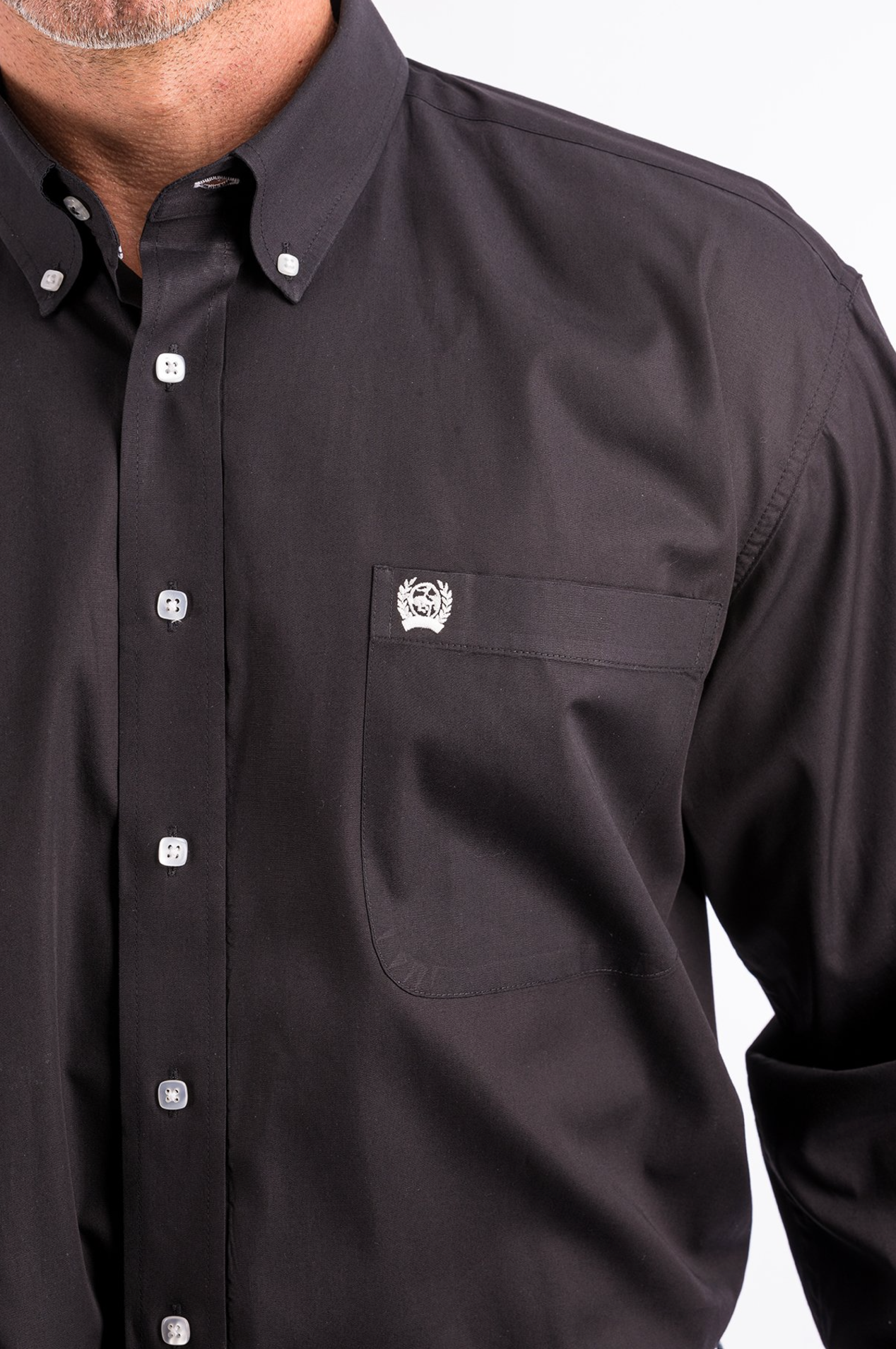 Cinch Mens Black Solid Button Down Shirt