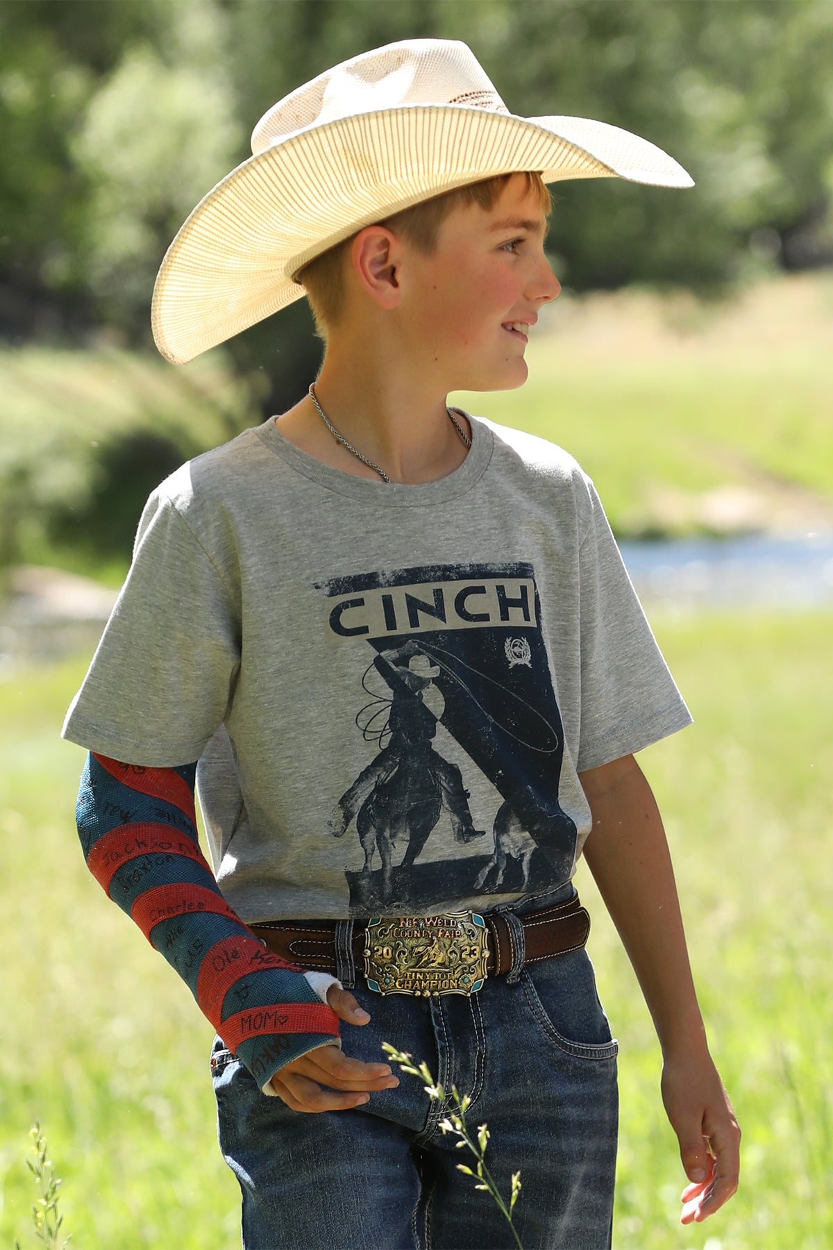 Cinch Boys Short Sleeve Tee in Gray
