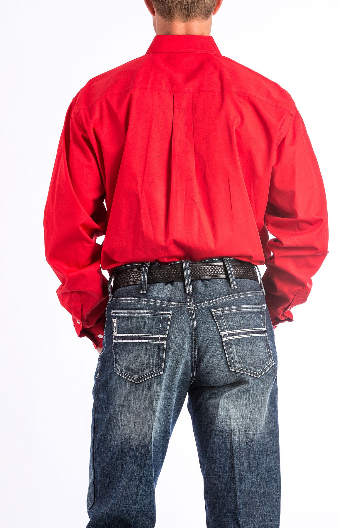 Cinch Mens Solid Red Shirt