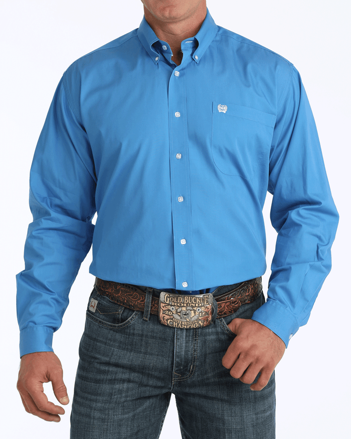 Cinch Mens Solid Blue Shirts