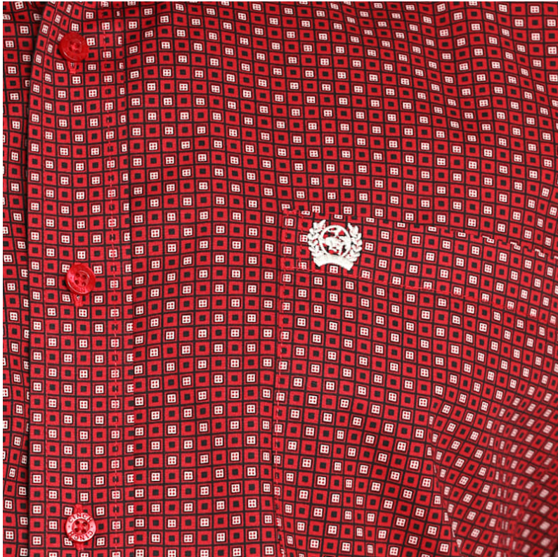 Cinch Mens Long Sleeve Print in Red