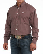Cinch Mens Classic Fit Button Down Western Shirt Pink classic fit button down collar with white buttons