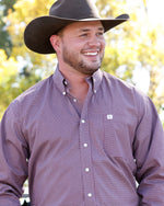 Cinch Mens Classic Fit Button Down Western Shirt Pink cowboy shirt for Kamas and Park City