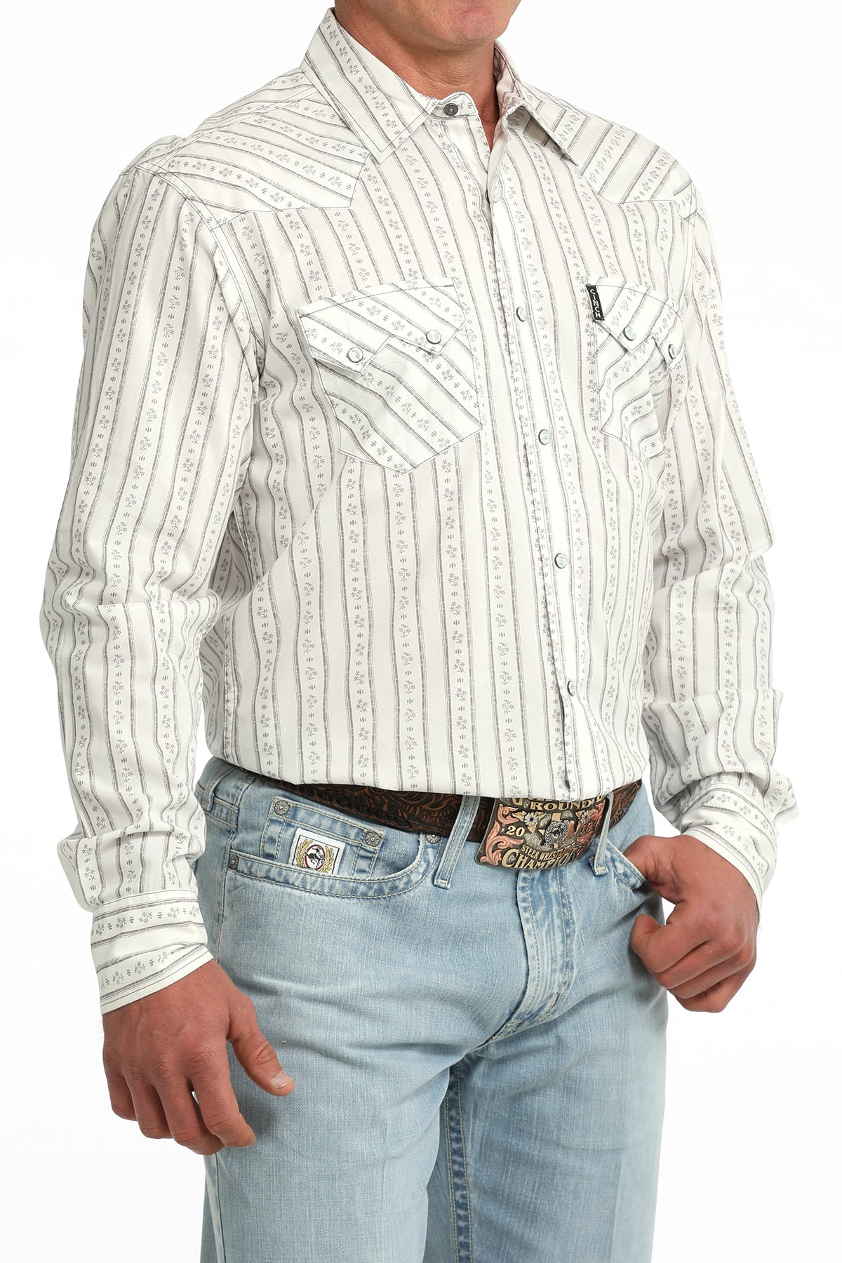 Cinch Mens Print Modern White