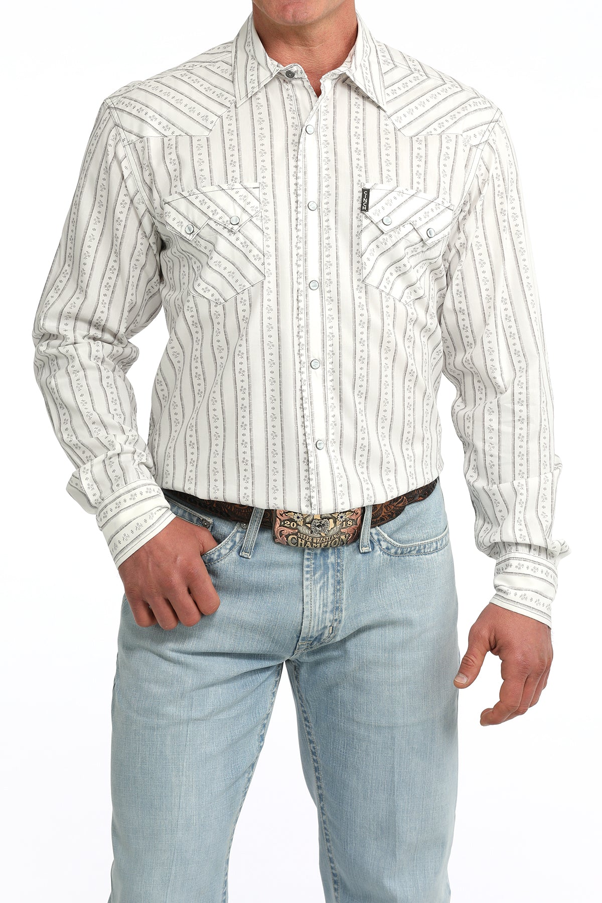 Cinch Mens Print Modern White