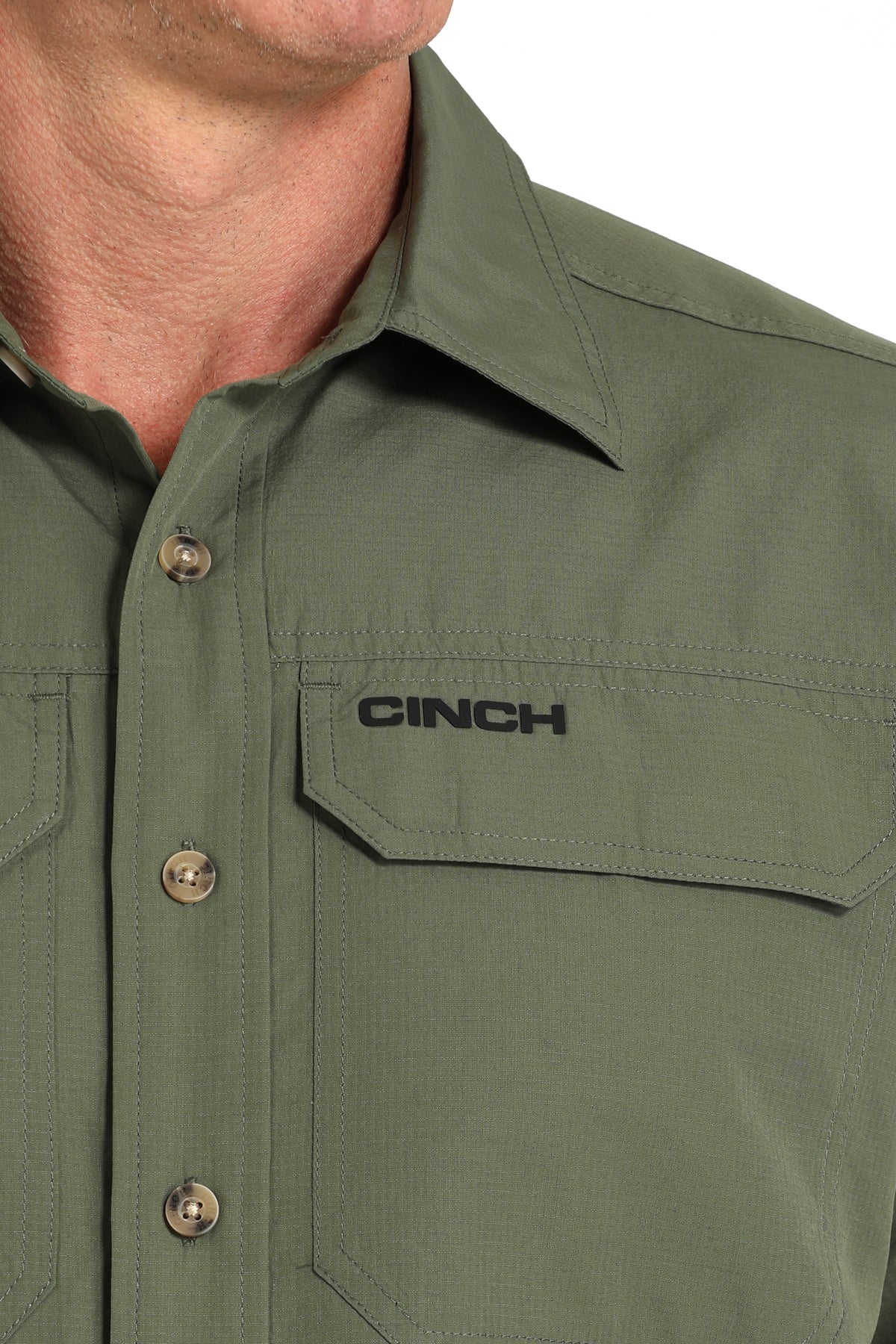 Cinch Mens Olive Solid Arenaflex Shirt