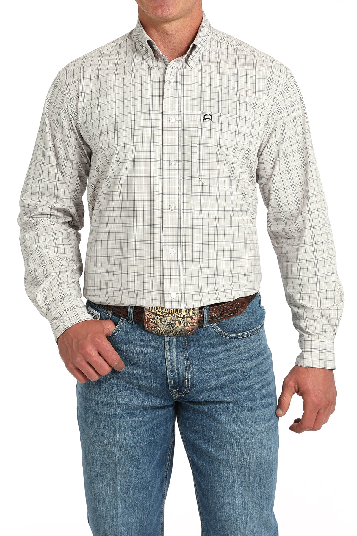 Cinch Mens Plaid Button Down Arenaflex Shirt