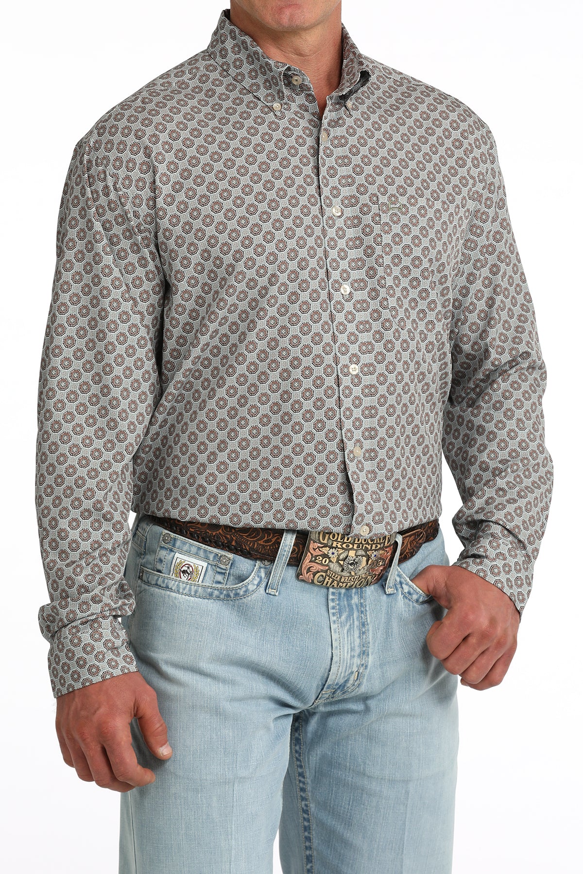 Cinch Mens Arena Flex Medallion Print Shirt