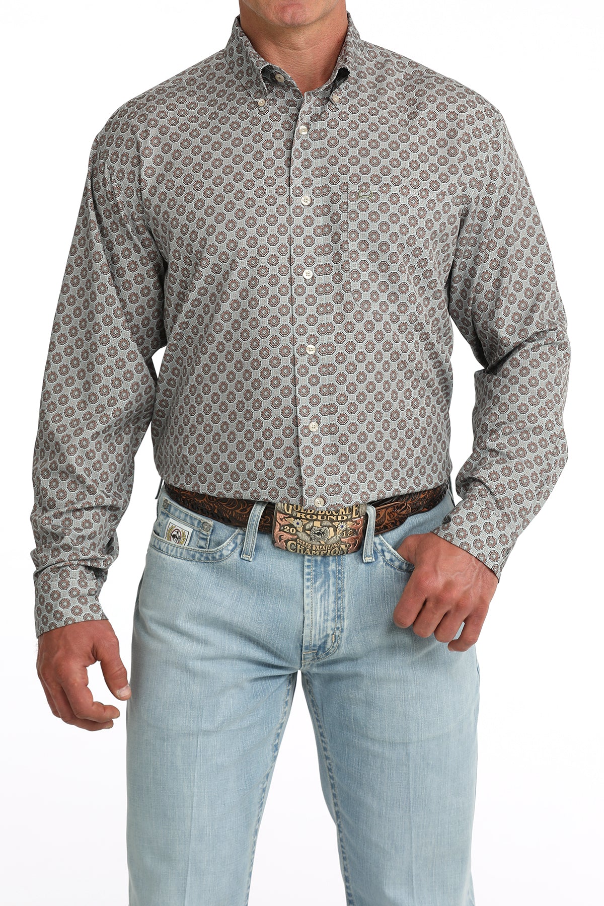 Cinch Mens Arena Flex Medallion Print Shirt