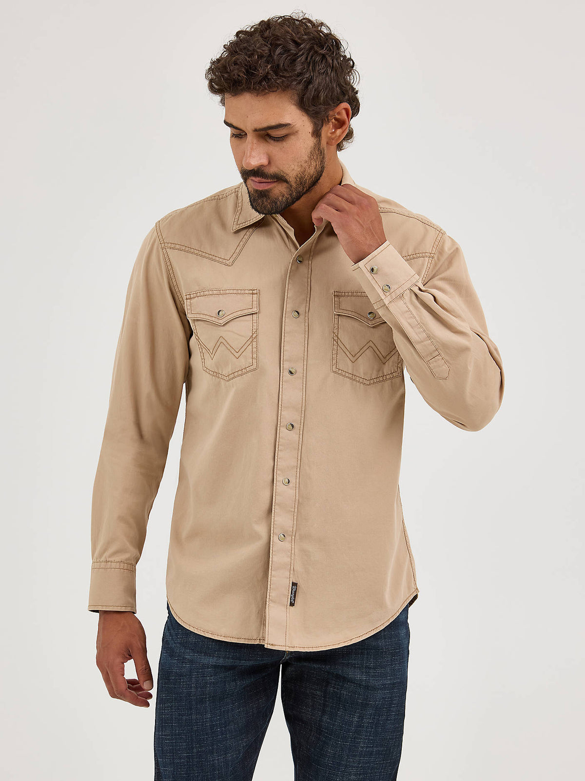 Wrangler Mens Retro Premium Pigment Dyed Twill Western Snap Shirt