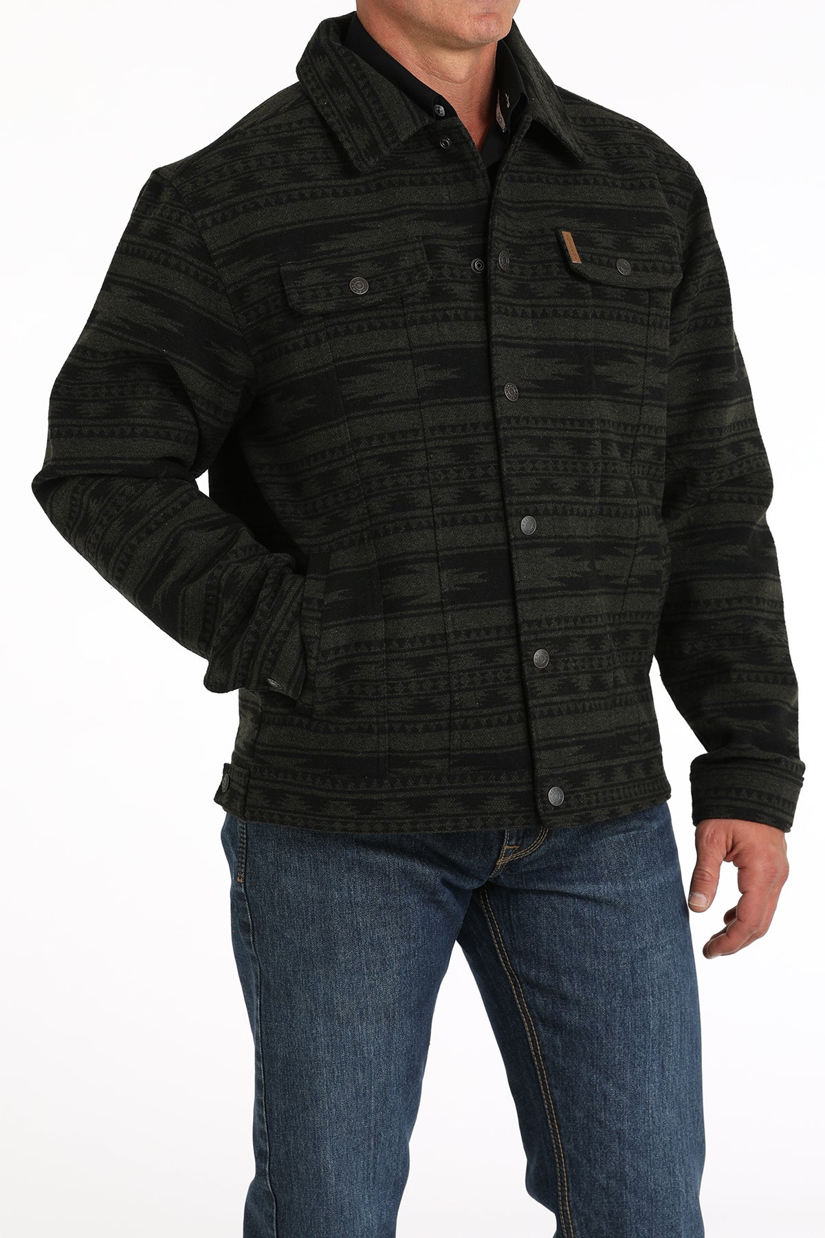 Cinch Mens Wooly Trucker Jacket - Forest