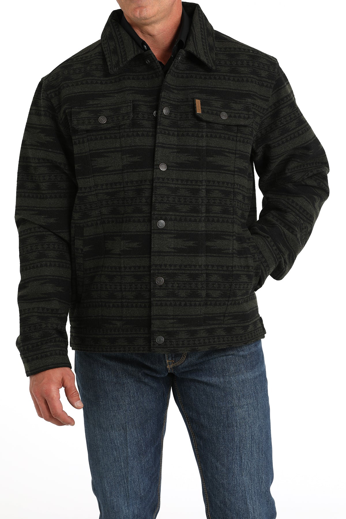 Cinch Mens Wooly Trucker Jacket - Forest