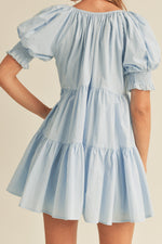 Mable Smocked Puff Sleeve Tiered Mini Dress